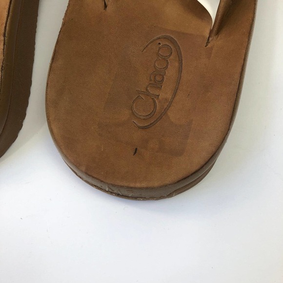 Chaco Classic Leather Flip Flop Thong Men's Size 7 Podiatrist Approved Tan - Picture 11 of 12